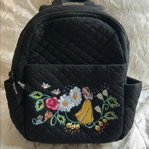 Vera Bradley Black Quilted Backpack with Floral Embroidery Bancroft Backpack - Performance Twill | Vera Bradley main image 3